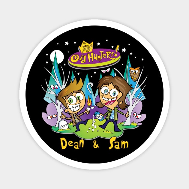 Sam and Dean Fairly Odd Hunters Magnet by ArtsyDenise